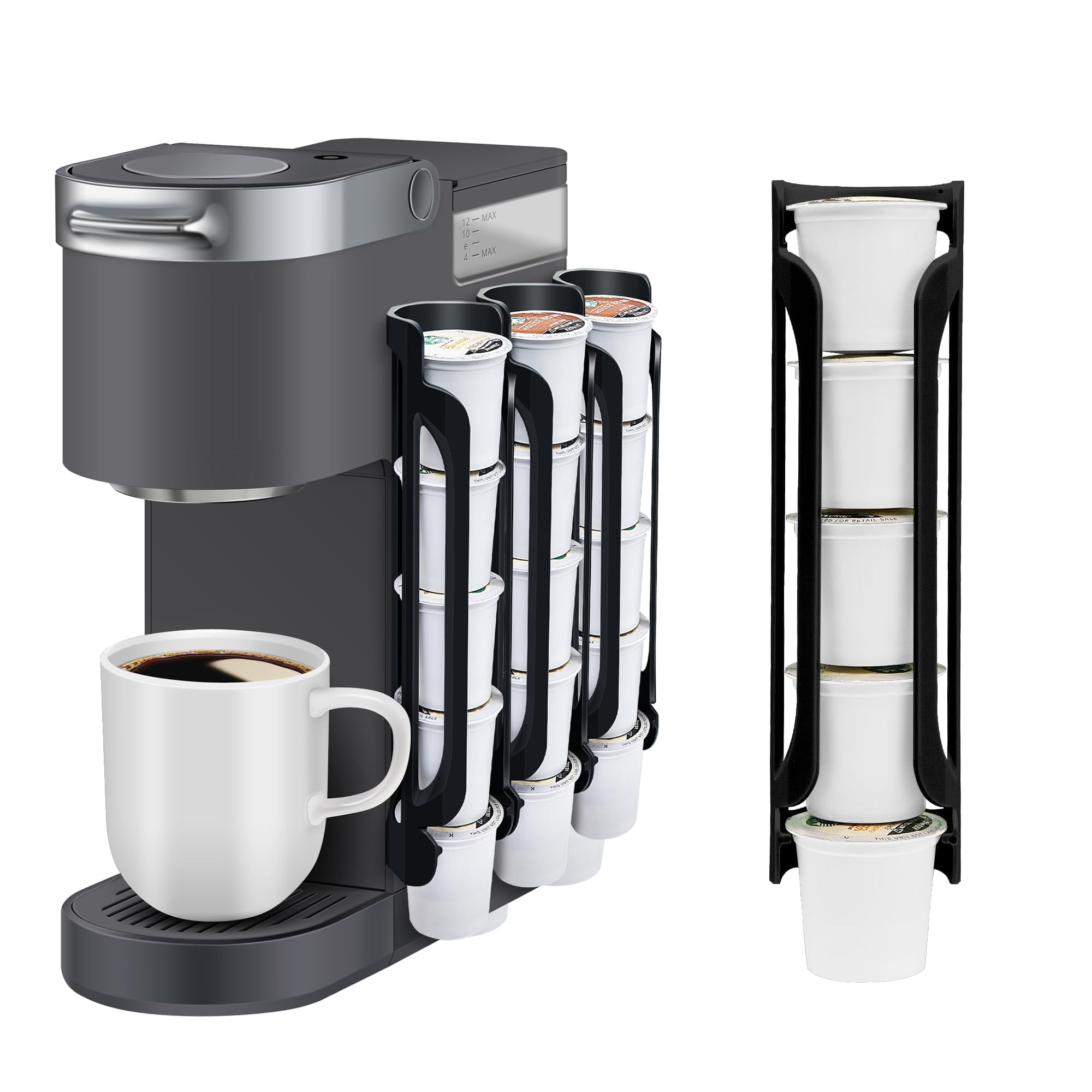 Nurforta Coffee Pod Holder for Kcup Black 3 Pack for 15 K Cups