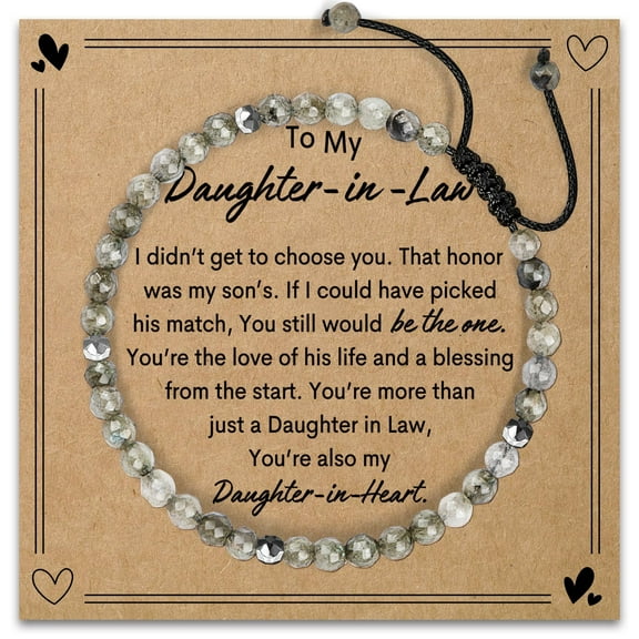 Nurforta Daughter in Law Gifts from Mother in Law - Natural Stone Bracelet Gift for Her Christmas Day Birthday Present for Future Daughter in Law