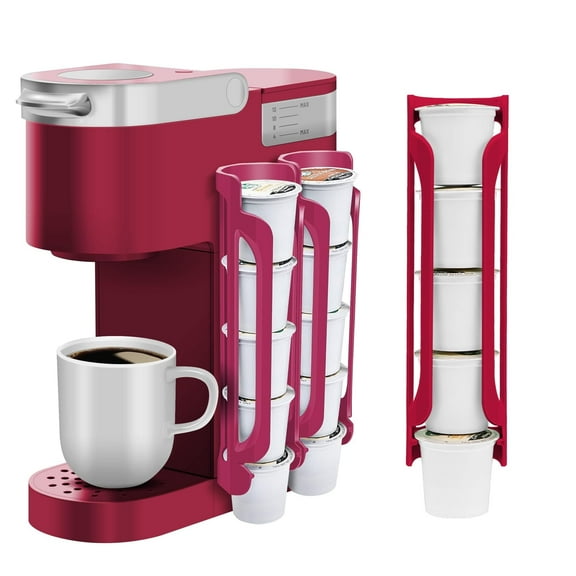 Nurforta K Cup Holder for Keurig: Coffee Pod Holder for Counter Small Space, Space Saving K pod Storage & Organizer for Wall Mount, Rose Red 2 Pack