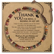 Nurforta Thank You Gifts for Women, Get Well Soon Gifts with Positive Affirmations Encouragement Gifts for Friends Mom Loved - Natural Stone Bracelet Birthday Gifts Thanksgiving Christmas Gifts