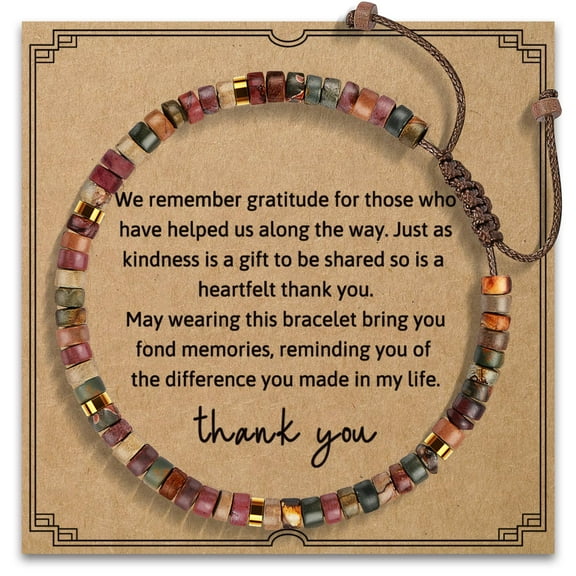 Nurforta Thank You Gifts for Women: Teacher Appreciation Office Gifts for Coworkers Employee Boss Lady Manager Colleague Natural Stone Bracelet