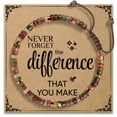 thumbnail image 1 of Nurforta Thank you Gifts for Women - Never Forget The Difference That You Make - Natural Stone Bracelet Appreciation Gifts for Mentor Teacher Nurse, Going Away Gift Retirement Gift, 1 of 7
