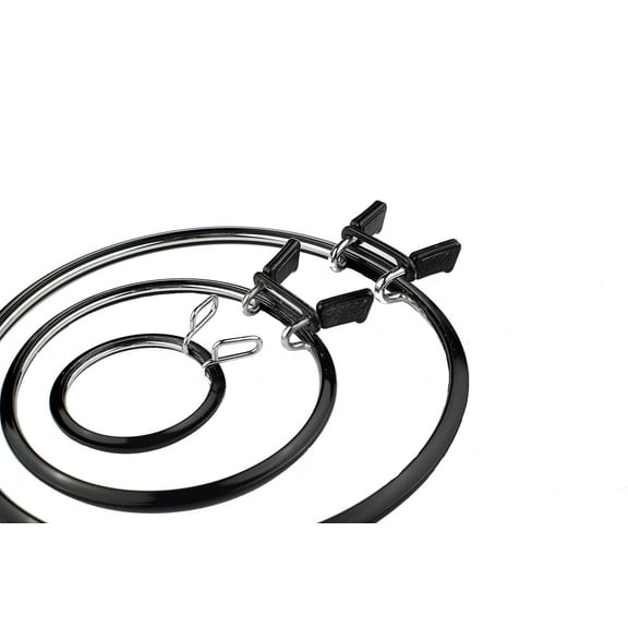 Nurge Metal Embroidery Hoops, Black (3-Sizes)
