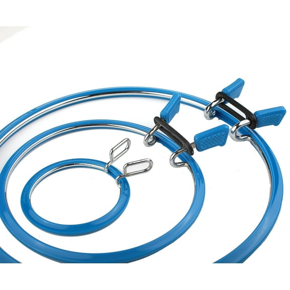 Nurge Metal Embroidery Hoops, Blue (3-Sizes)