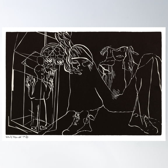 Nurit Manor, Sandi Before The Service, 1981 [Alt: Black Background] Poster Wall Art, Modern Wall Decor, 8x12 UNFRAMED