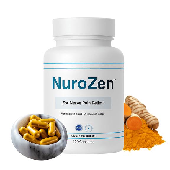 NuroZen Nerve Support Supplement  120 Capsules| MSM, AlphaLipoic Acid, BVitamins & Turmeric  Made in USA, GMP Certified