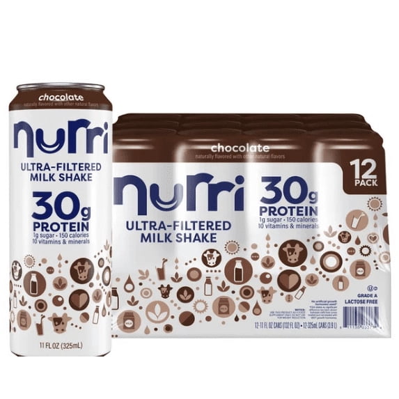 Nurri 30g Protein Shake, Chocolate, 11 fl oz, 12-pack