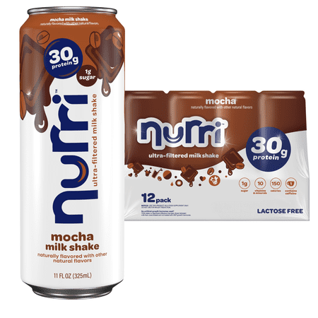 Nurri Ultra-Filtered Milkshake, 30g of Protein, Mocha, 11 fl oz Can (Pack of 12)