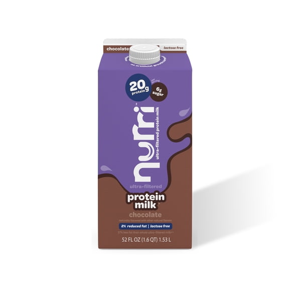 Nurri Lactose Free 2% Reduced Fat Chocolate Ultra-Filtered Protein Milk, 52 fl oz