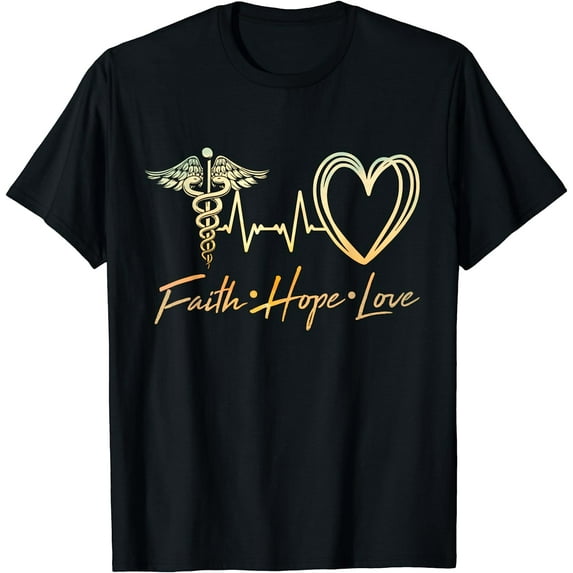 Nurse 365 Nurse Faith Hope Love T-Shirt Black 2X-Large