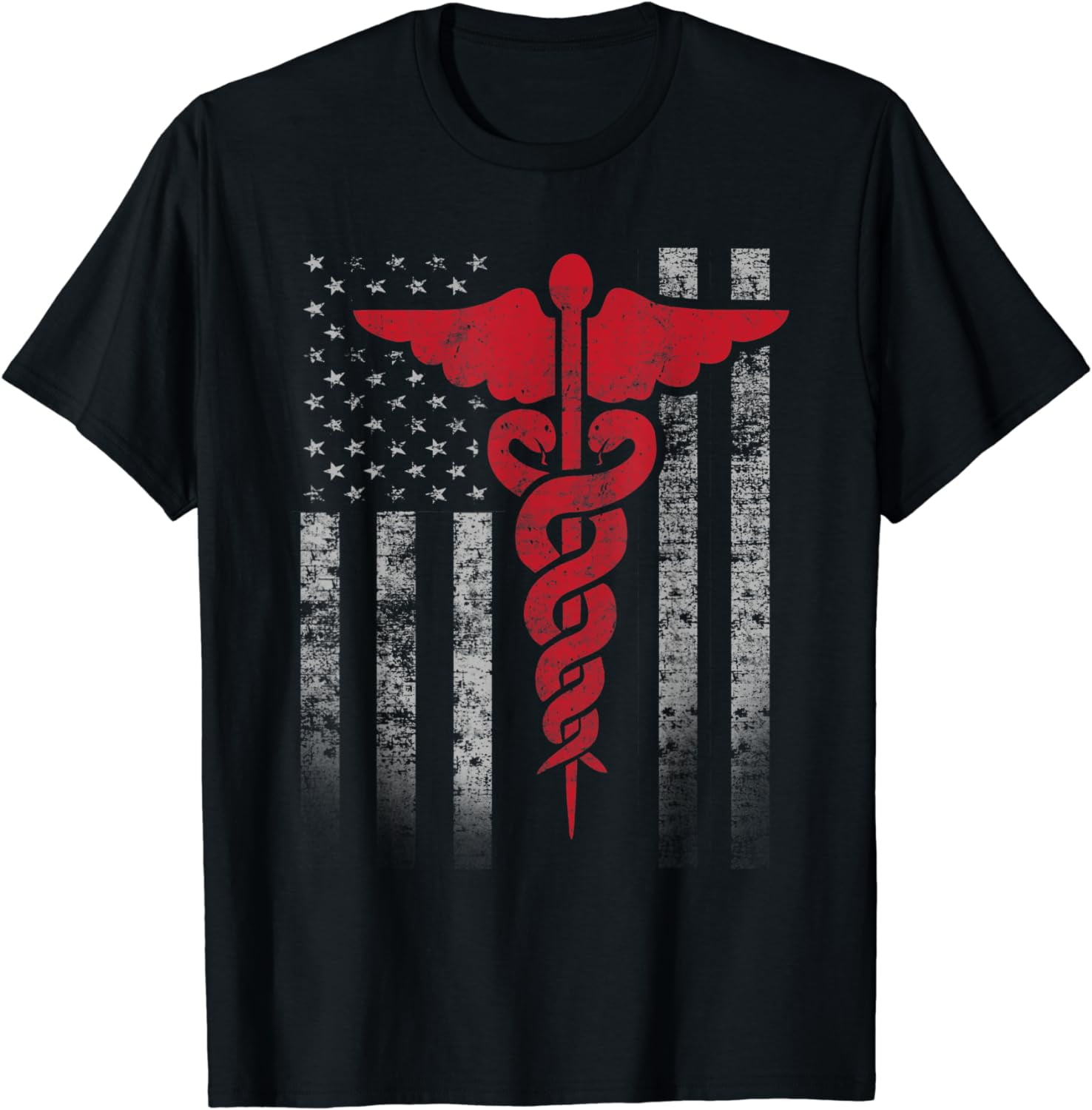 Nurse American Flag Shirt - Red Nurse Symbol on US Flag - Walmart.com