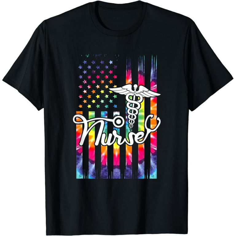 Hippie Nurse American Flag Tie Dye Nurse Patriotic Gift T-Shirt Hippie Nurse American Flag Tie Dye Nurse Patriotic Gift T-Shirt