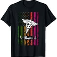 thumbnail image 1 of Nurse American Tie Dye Flag Usa Flag Proud Patriotic Nurse T-Shirt Black Medium, 1 of 4