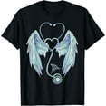 thumbnail image 1 of Nurse Angel Wings Stethoscopes RN LPN Nursing Graduation T-Shirt Black 2X-Large, 1 of 4