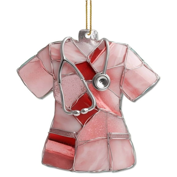 Nurse Appreciation Acrylic Ornament, Christmas Tree Decoration for Healthcare Professionals, Honoring Dedication During the Holiday Season(Red)