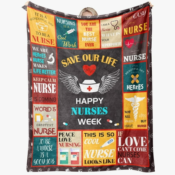 Nurse Appreciation Gifts for Women - Nursing Student Gifts Throw Blanket 60" x 50" - Nurse Gifts for Nurse Practitioner, RN Nurses, LPN, Nurses Week, Day - Gift for New, School, Future Nurses