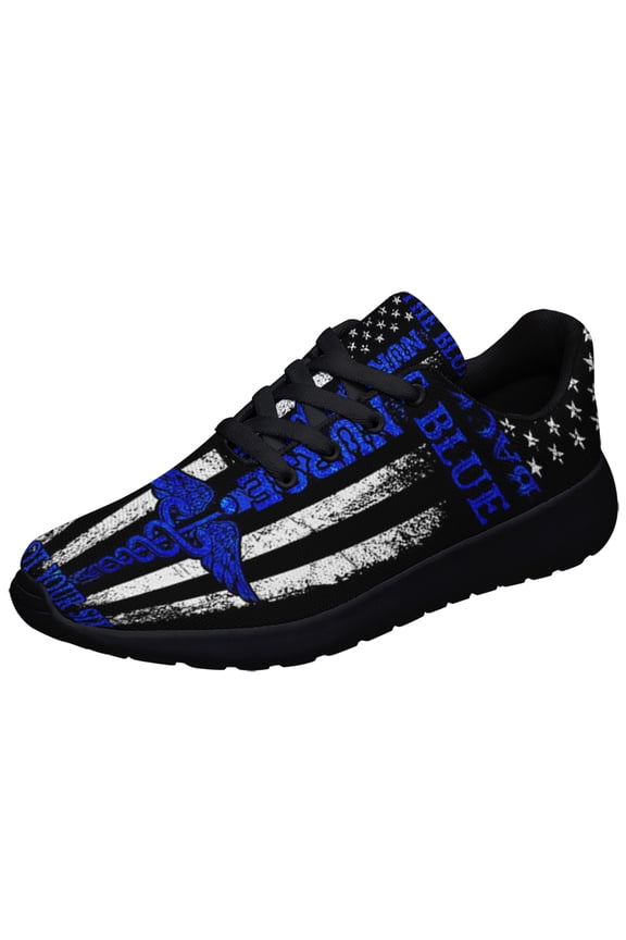 Nurse Back The Blue American flag US Shoes Sneakers for Women Men Black Size 12
