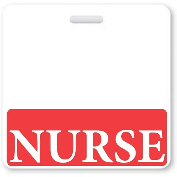 Nurse Badge Buddy - Heavy Duty Horizontal Badge Buddies for Nursing - Spill Proof & Tear Resistant Cards - Double Sided - Quick Role Identifier ID Backers - USA Printed by Specialist ID (1, Red)