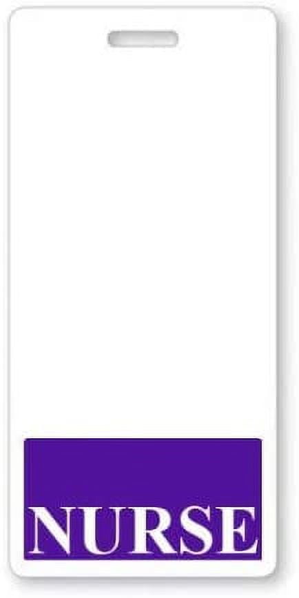 Student Nurse Badge Buddy - Purple with Medical Icons - Vertical