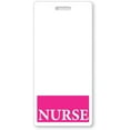 thumbnail image 1 of Nurse Badge Buddy - Heavy Duty Vertical Badge Buddies for Nursing - Spill & Tear Proof Cards - 2 Sided - Quick Role Identifier ID Tag Backer by Specialist ID (5 Pack, Hot Pink), 1 of 6