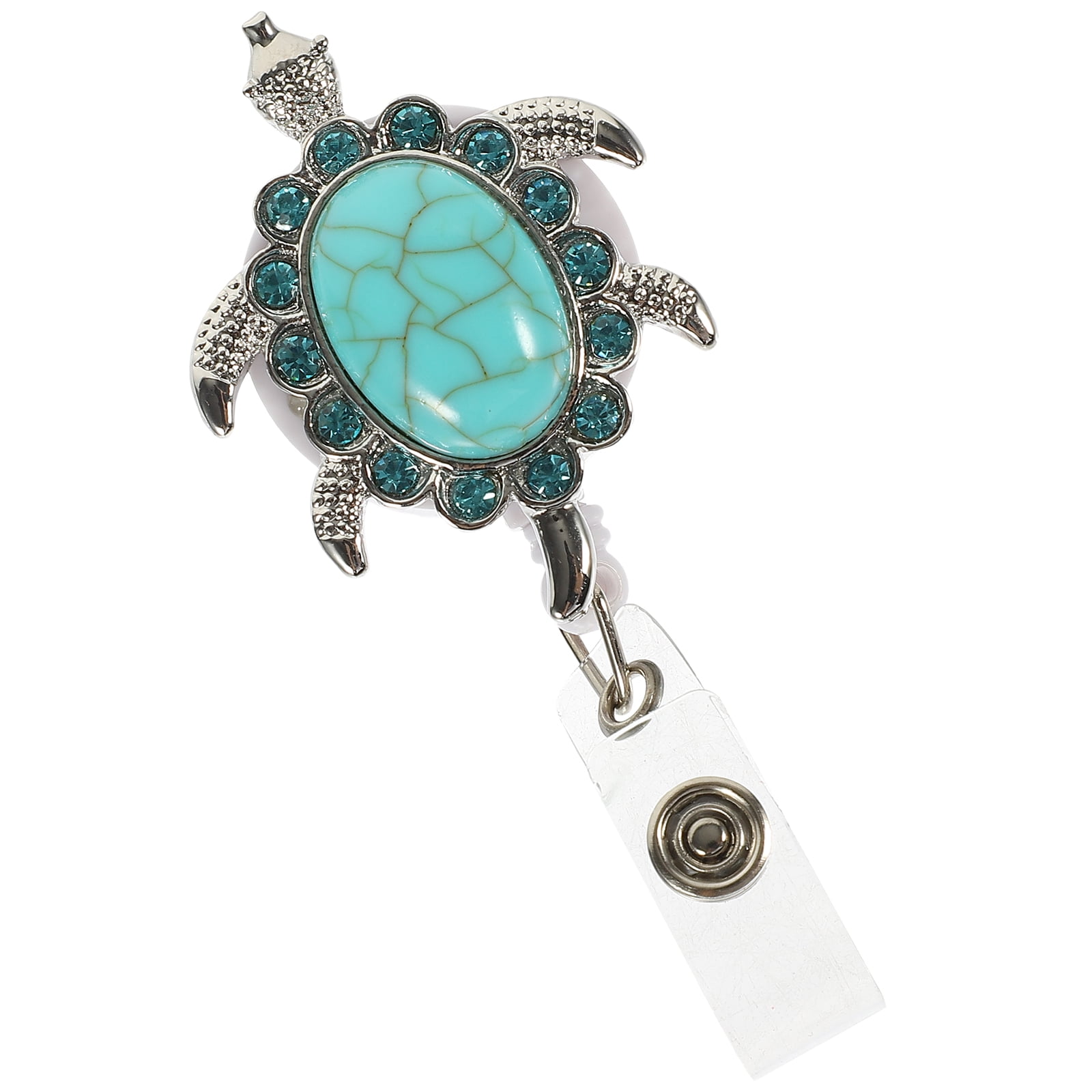 SUNNYCLUE Synthetic Turquoise ID Badge Lanyard Kit – 6 Interchangeable Snap Buttons, Breakaway Chain, Office Necklace For Teachers, Nurses, Events