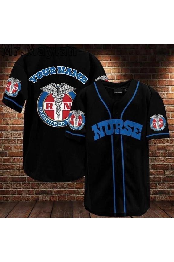 Nurse Baseball Tee Jersey Blue Red And Black Shirt 3D Summer Shirts MenWomen Gifts For Nur