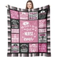 thumbnail image 1 of Nurse Blanket Nurse Practitioner Gift Nurse Graduation Gift for Nurse Week - Best Nurse Ever Pink Blanket - Nurse's Day Gift, Thank You Appreciation for Nurse 50''x60'', 1 of 6