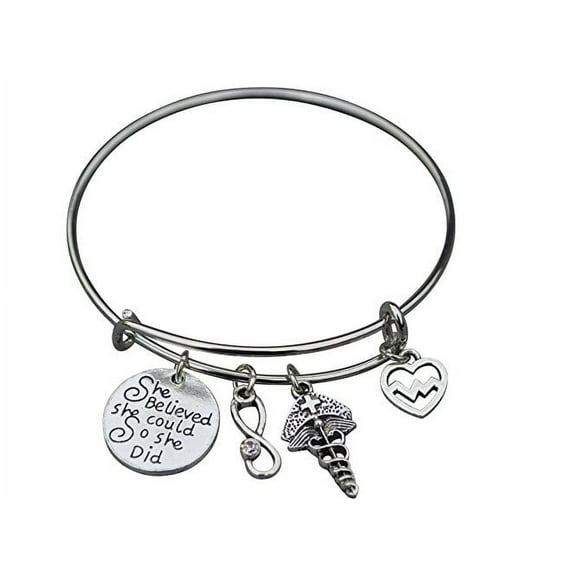 Nurse Bracelet, Nurse Jewelry, Nurse Charm Bracelet, Nurse Bangle Makes Perfect Nurse Gifts