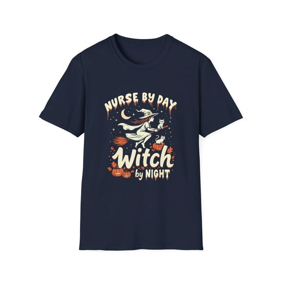 Nurse By Day Witch by Night Halloween T-Shirt