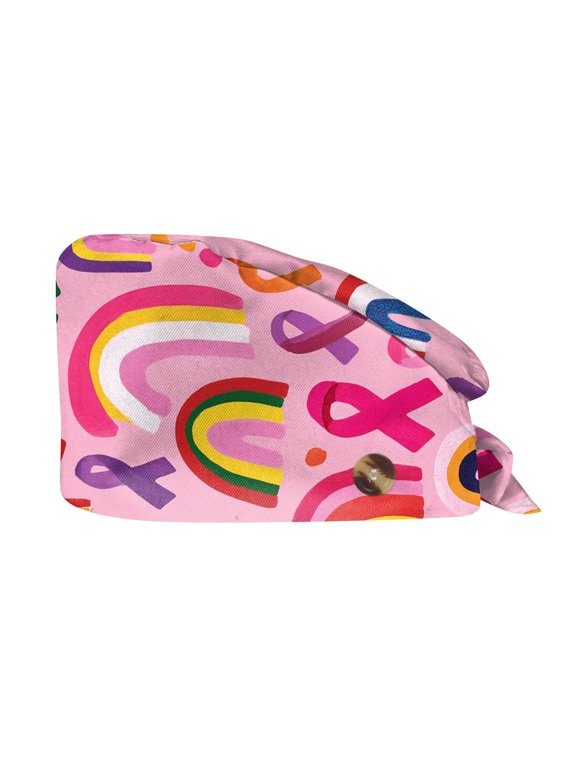 Nurse Cap for Women featuring Vibrant Prints crafted with Breathable Cotton for Nursing Healthcare and Kitchen Food Service with Adjustable Ties Orange