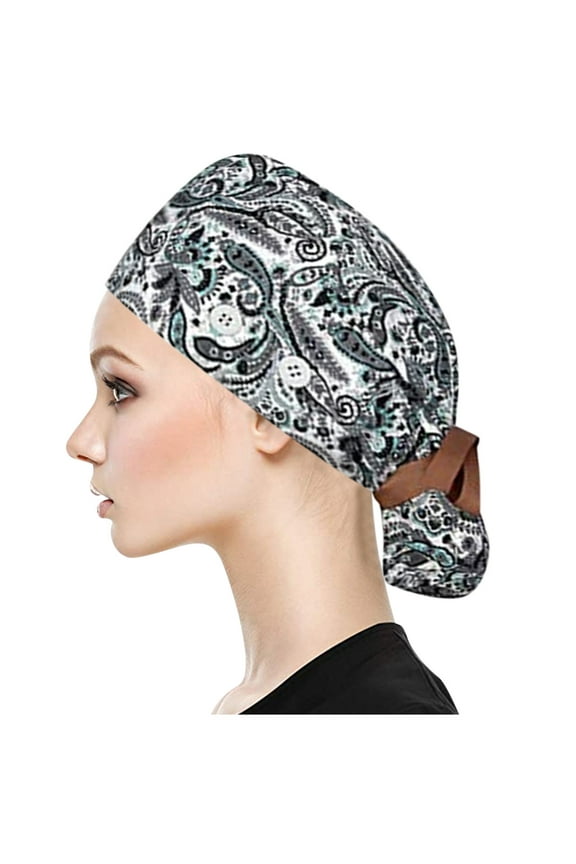 Nurse Caps for Women Scrub Hat With Buttons SweatbMens Bouffant Womens Cap Baseball Caps