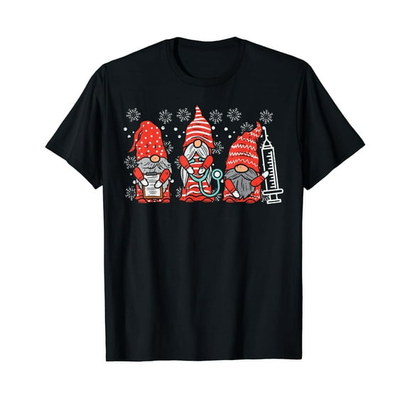 Nurse Christmas Gnomes Cute Xmas Scrub Top For Nurses T-Shirt