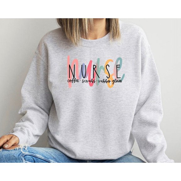 Nurse Coffee Scrubs Rubber Gloves Sweatshirt, Nurse Life Hoodie, Nurse Definition Sweatshirt, Nursing School Hoodie, Nurse Gift