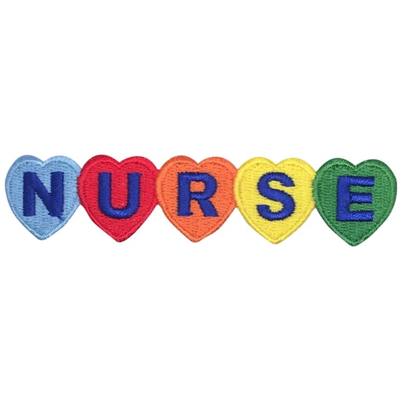 Nurse - Colorful Hearts - Medical - Iron on Applique/Embroidered Patch