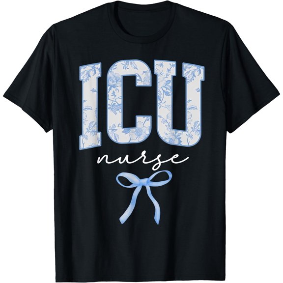 Nurse Coquette Floral Intensive Care Unit Nusing Grad T-Shirt , Vintage T-Shirt