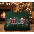 thumbnail image 1 of Nurse Crew Christmas Embroidered Sweatshirt – Holiday Plaid Letters Festive Crewneck, 1 of 4