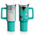 thumbnail image 1 of Nurse Cup Gifts for Women Men, 40 Oz Tumbler with Handle and Straw, Nursing Practitioner Appreciation Graduation Nurse Week Teal Insulated Stainless Steel Water Bottle 1PC, 1 of 6