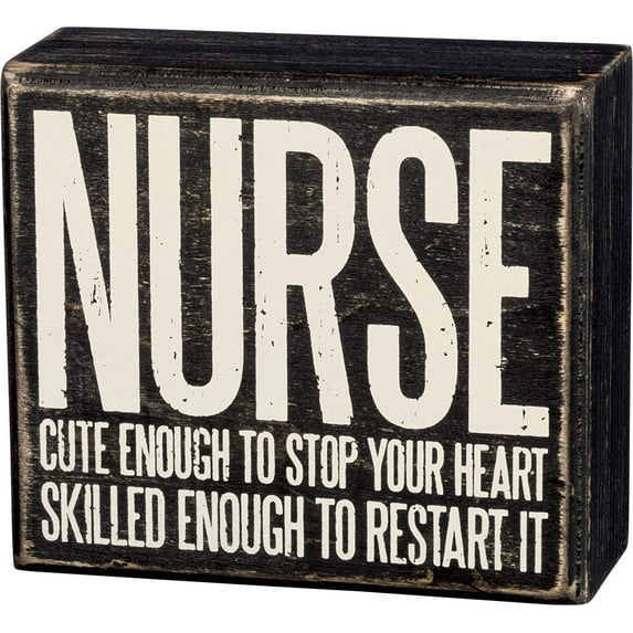 Nurse Cute Enough to Stop Your Heart Wooden Box 4" x 3 1/2