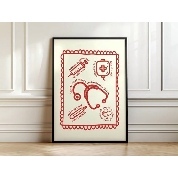 Nurse Daily Affirmations Decor Appreciation Motivation Office Wall Art Inspirational Positive Quote For Nurses Design1 Unframed Paper Print