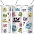 thumbnail image 1 of Nurse Daily Affirmations Tumbler Cup - Gifts for Future Nurse, Practitioner, Graduation, Appreciation Day - Stainless Steel Skinny Tumbler With Lid and Straw 20oz, 1 of 6