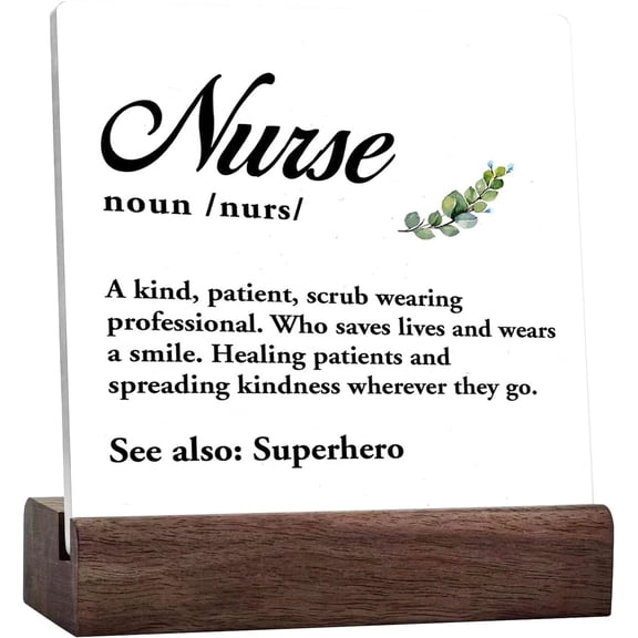 Nurse Definition Nursing Ceramic Table Sign Desk Decor,Nurse Appreciation Gifts Ceramic Plaque Sign Desk Decor For Home Nurse Station Office Nursing Room Shelf Table Decorations