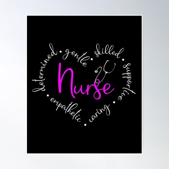 Nurse Definition Saying / Nursing Adjectives / Appreciation Design Poster Wall Art, Modern Wall Decor, 24x36 UNFRAMED
