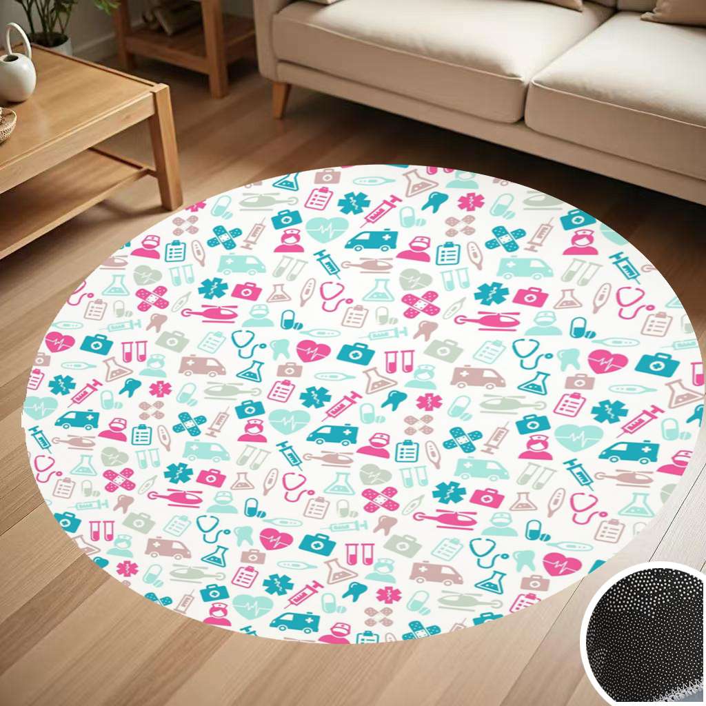 Nurse Doctor Icon Round Carpet Living Room Bedroom Home Decoration ...