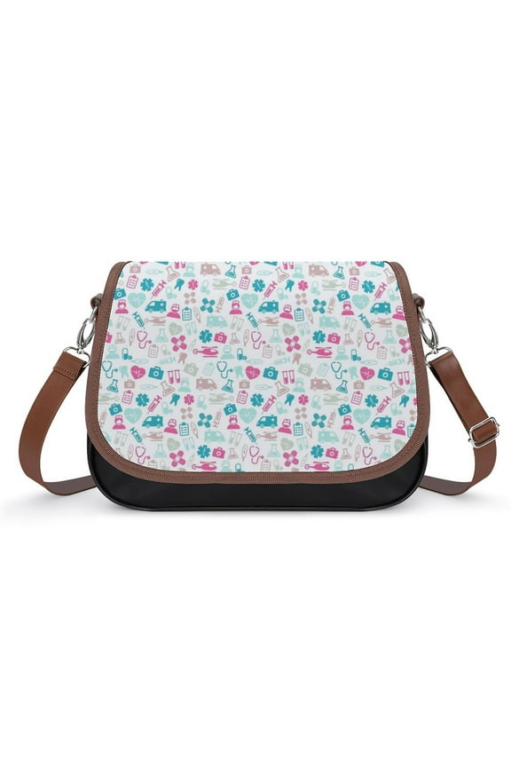 Nurse Doctor Icon Vintage Crossbody Bag for Women Medium Leather Hobo Bags Shoulder Bag Classic City Leather Satchels