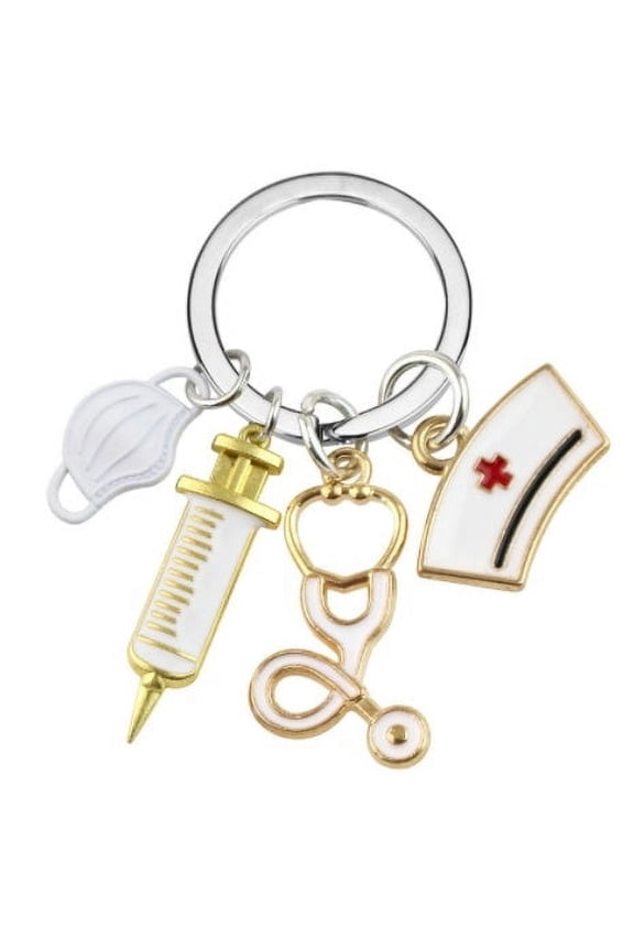 Nurse Doctor Mask Keychain Medical Ambulance Key Ring