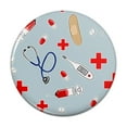thumbnail image 1 of Nurse Doctor Pattern Healthcare Stethoscope Thermometer Pinback Button Pin, 1 of 4