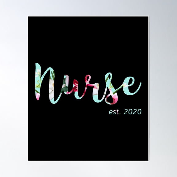Nurse Est 2020 | Rn Graduation Poster Wall Art, Modern Wall Decor, 16x24 UNFRAMED