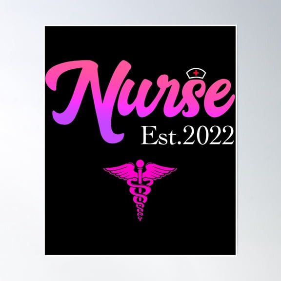 Nurse Est 2021 Rn Nursing School Graduation Poster Wall Art, Modern Wall Decor, 8x12 UNFRAMED