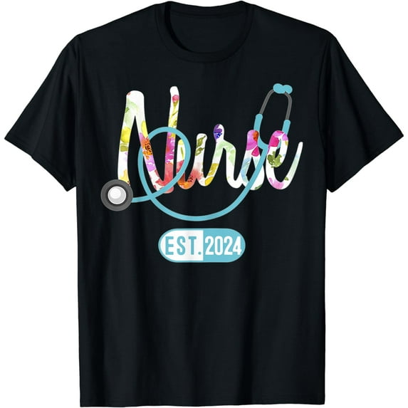 Nurse Est 2024 RN Nursing School Graduation Graduate T-Shirt