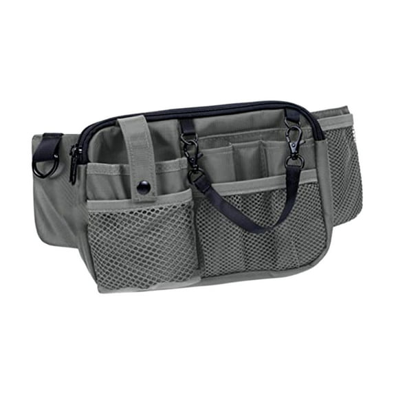 Nurse Fanny Pack, Multi Compartment Pocket Nursing Organizer Belt Bag, Apron Hip Bag Utility Waist Pack for Bandages Supplies Gray